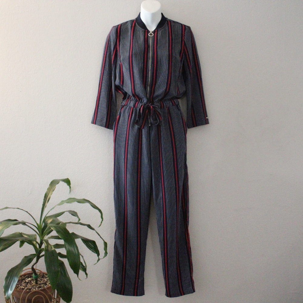 Tommy Hilfiger Navy Striped Jumpsuit - Picture 2 of 12